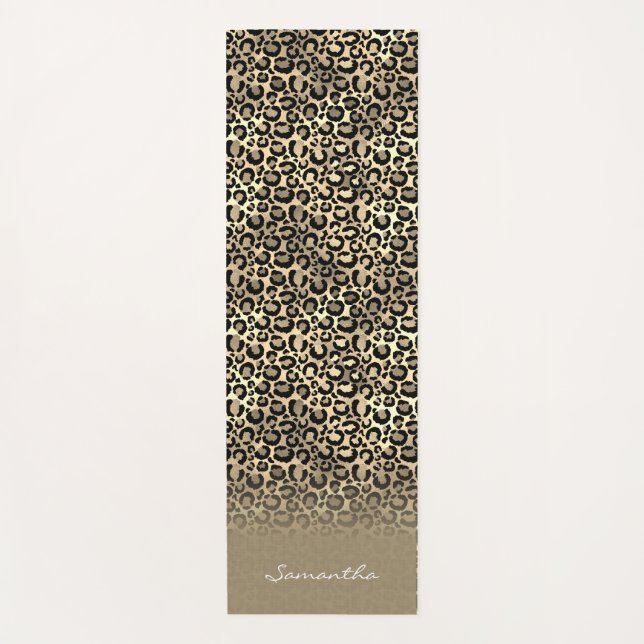 Tapis De Yoga Poster de animal Leopard Spots Personnalisé Rose G (Devant)
