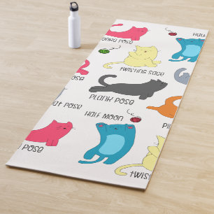 Tapis De Yoga Pots de yoga de chat   Drôle Yoga Mat