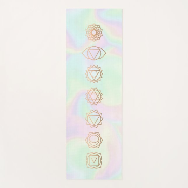 Tapis De Yoga Praticien Holographique Chakras Reiki (Devant)