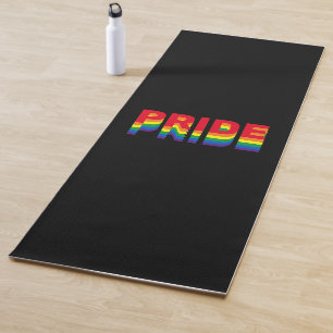 Tapis De Yoga Pride lgbt lgbtq queer gay rainbow couleurs noir