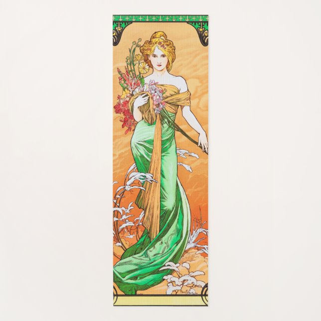Tapis De Yoga Printemps, Alphonse Mucha (Devant)