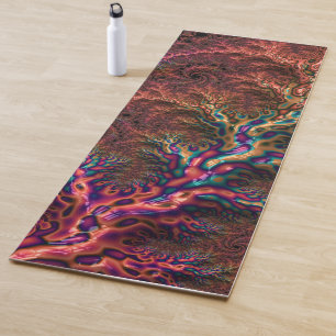 Tapis De Yoga Psychédélique Super Trippy Funky Colorful Fractal