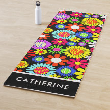 Puissance de fleur hippie de printemps rétro Yoga
