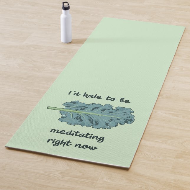 Tapis De Yoga Pun "Romaine Calm - Lettuce Meditate" (En situation)
