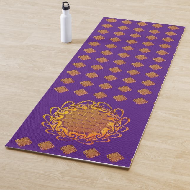 Tapis De Yoga Purple et or (En situation)