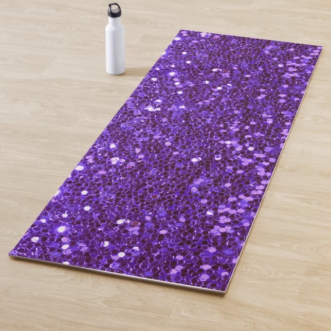 Tapis De Yoga Purple Glitter Bling Glam Modern (En situation)
