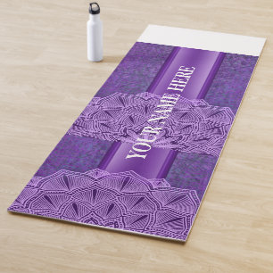 Tapis De Yoga Purple naturel Mandala Floral