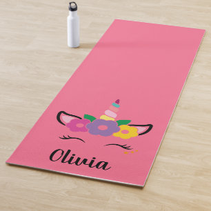 Tapis De Yoga Rainbow Unicorn rose Personnalisé Yoga Mat