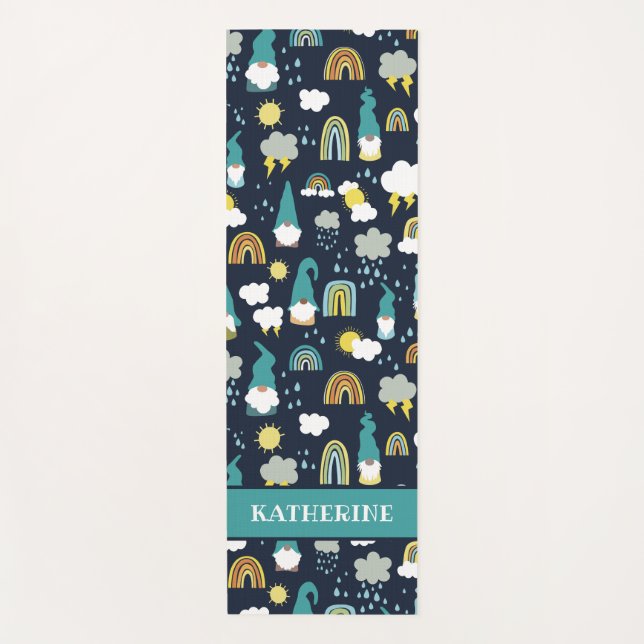 Tapis De Yoga Rainy Day Gnomes Rainbow Kids (Devant)