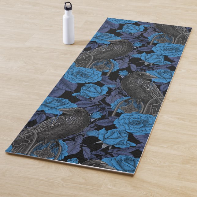 Tapis De Yoga Ravins et roses bleus (En situation)