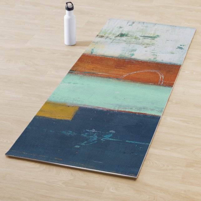 Tapis De Yoga Rectangles Abstraites (En situation)