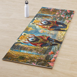 Tapis De Yoga Red Pandas Jade Palace Design par Rich AMeN Gill