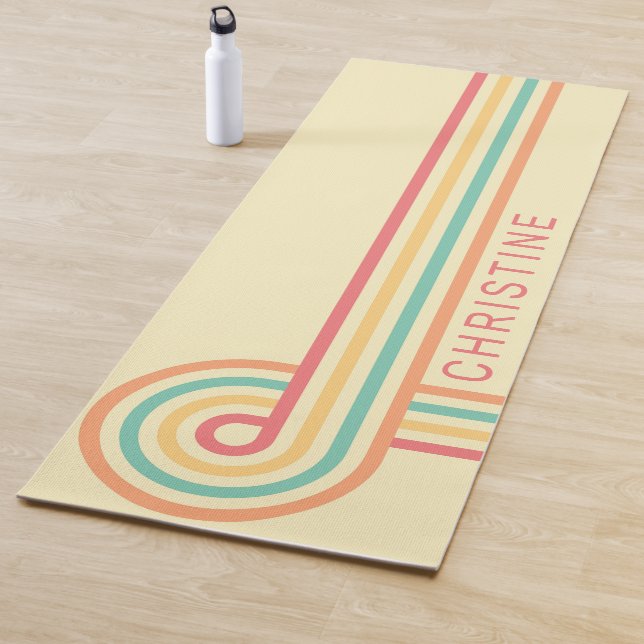 Tapis De Yoga Retro Line Art Super (En situation)