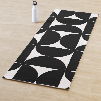 Tapis De Yoga Retro Minimalist Style Black Geometric Bauhaus