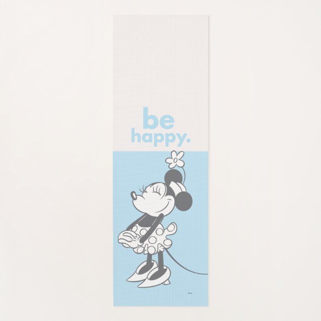 Tapis De Yoga Retro Minnie Mouse - Soyez heureux (Devant)