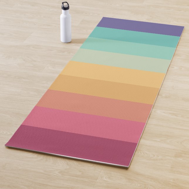 Tapis De Yoga Retro Stripes Lignes élégantes les années 70 80s D (En situation)