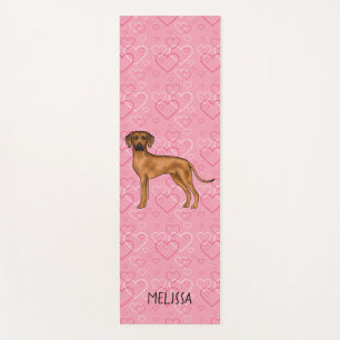 Tapis De Yoga Rhodesian Ridgeback Chien Love Coeur Motif rose