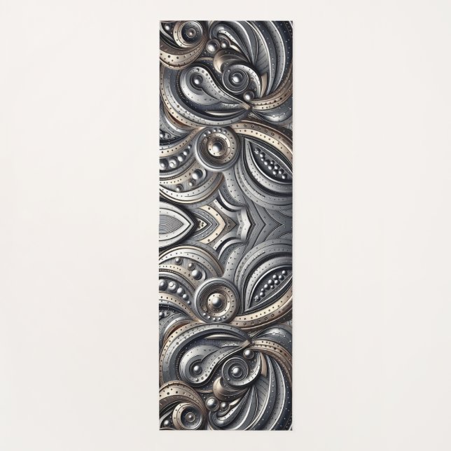 Tapis De Yoga riveted metal curves  (Devant)