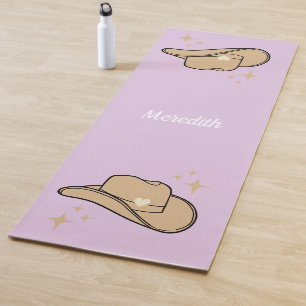 Tapis De Yoga Rodéo Personnalisé Lilac Cowgirl Beige