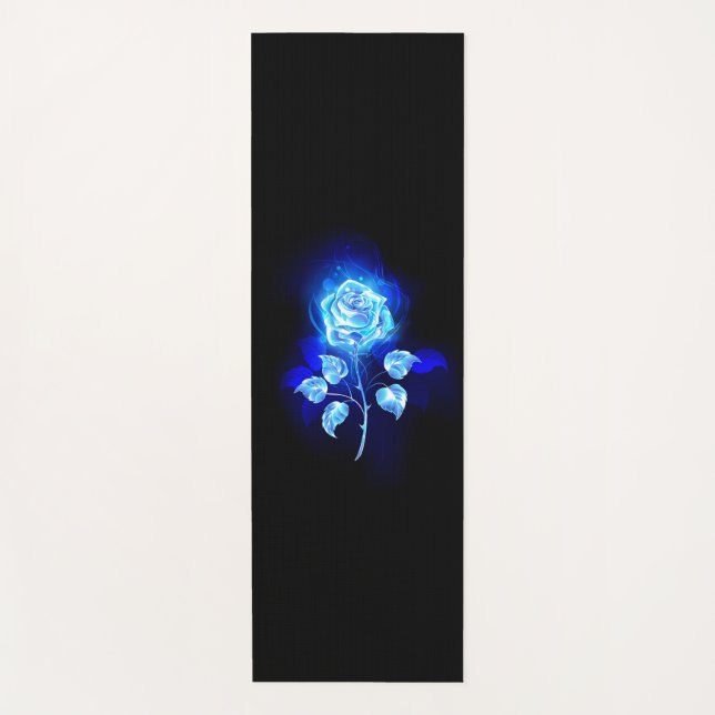 Tapis De Yoga Rose bleu brûlant (Devant)