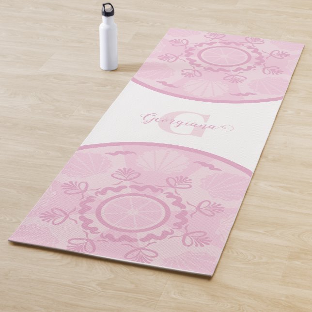 Tapis De Yoga Rose Dusky personnalisé Grand Millennial Mandala (En situation)