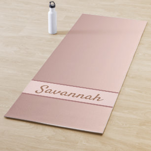 Tapis De Yoga Rose gold blush name modern elegant