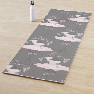Tapis De Yoga Rose & Gris Couture Ballerines Filles Chic Mode