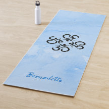 Rose Om Compass, Aquarelle Bleue, Symbole Aum