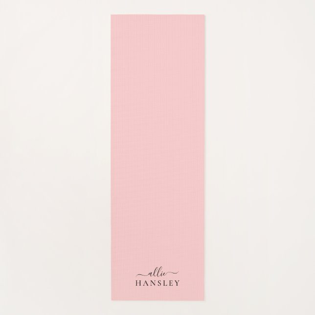 Tapis De Yoga Rose pâle rose rose rose rose moderne Nom minimali (Devant)