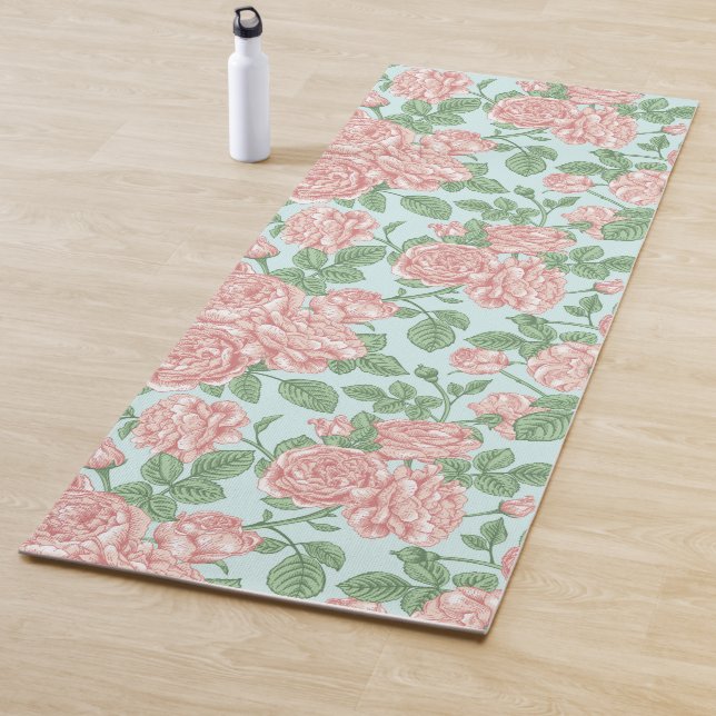 Tapis De Yoga Rose rose Jardin Bouquet Motif (En situation)