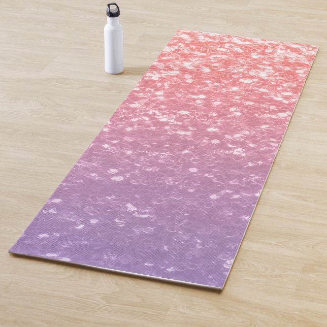 Tapis De Yoga Rose rose violet lavande faux pétille parties scin (En situation)