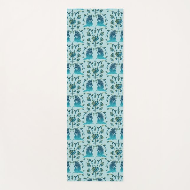 Tapis De Yoga Roses In a Rough Patch Aqua (Devant)