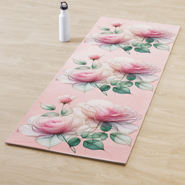 Tapis De Yoga Roses roses de chiffon (En situation)