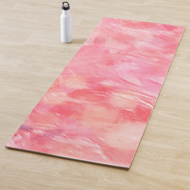 Tapis De Yoga Rosy Pink Abstrait Namaste Méditation Floor (En situation)
