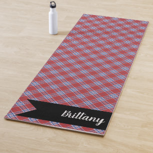 Tapis De Yoga Rouge Blanc Bleu USA Plaid Patriotique Highland