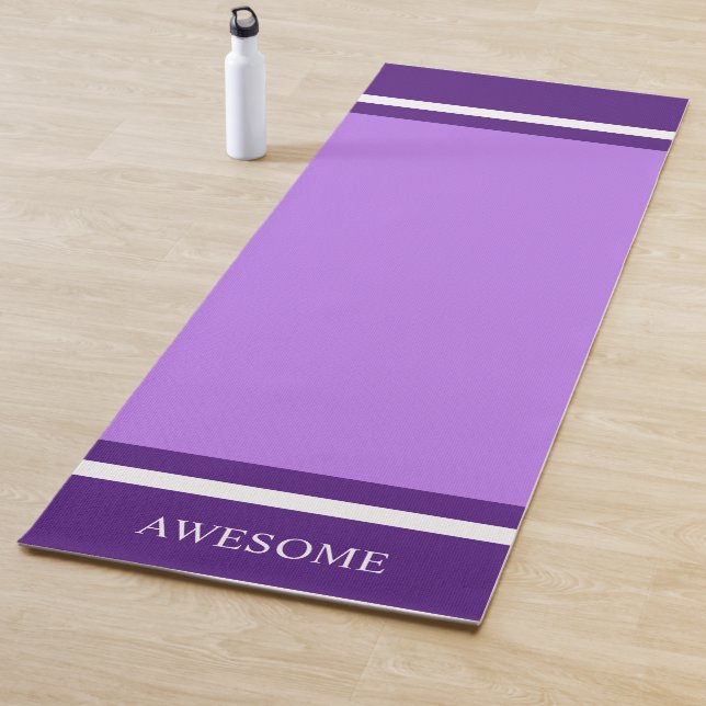 Tapis De Yoga Royal Gratté violet & blanc sur Violet clair (En situation)