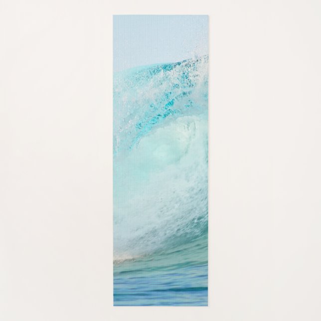 Tapis De Yoga Rupture bleue fraîche de vague de l'océan (Devant)