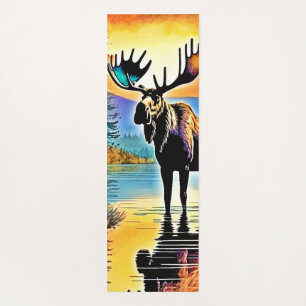 Tapis De Yoga Sa Majesté du couché de soleil de Moose Lake