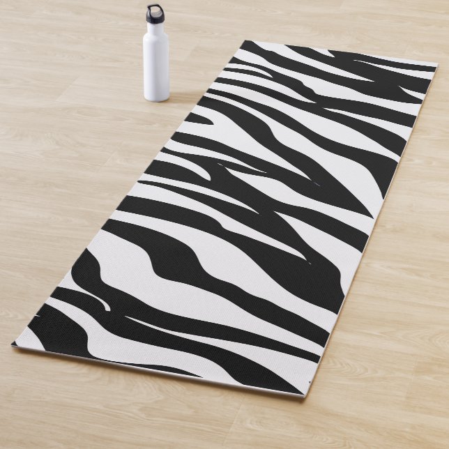 Tapis De Yoga Safari noir et blanc Poster de animal Zebra (En situation)