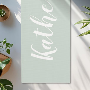 Tapis De Yoga Sage Green Calligraphie Nom Yoga Mat