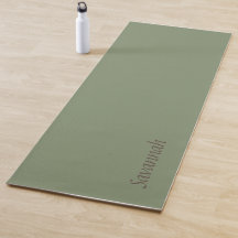 Sage Green Nom personnalisé Yoga Mat