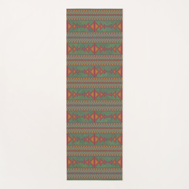 Tapis De Yoga Sagebrush Vert Design géométrique Yoga Ma (Devant)