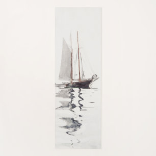 Tapis De Yoga Schooner à deux mâts avec Dory par Winslow Homer