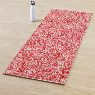 Tapis De Yoga Scribbleempreintes rouges