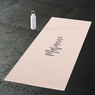Tapis De Yoga Script de nom personnalisé gris Peach