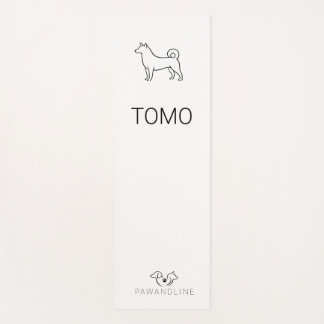 Tapis De Yoga Shiba Inu minimaliste personnalisable  | Paw Line 