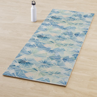 Tapis De Yoga Shibori Blue Tie Dye Japon traditionnel Motif No2