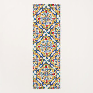 Tapis De Yoga Sicilienne Majolica Motif de carreaux colorés