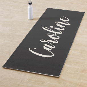 Tapis De Yoga Simple Chic Tendance Calligraphie Personnalisé
