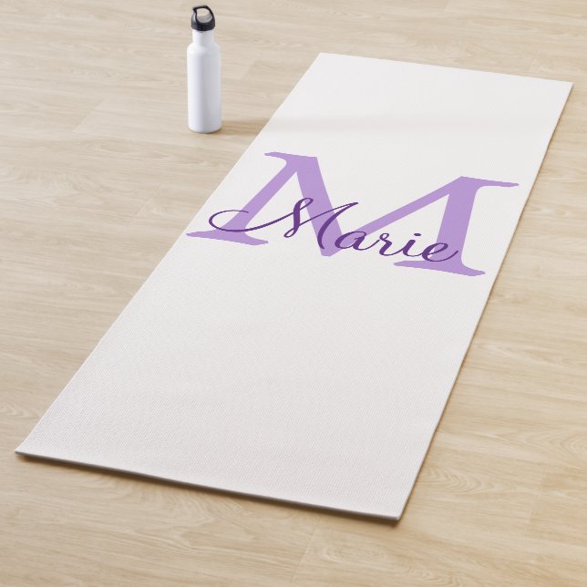 Tapis De Yoga simple minimum ajouter nom monogramme rose    redj (En situation)